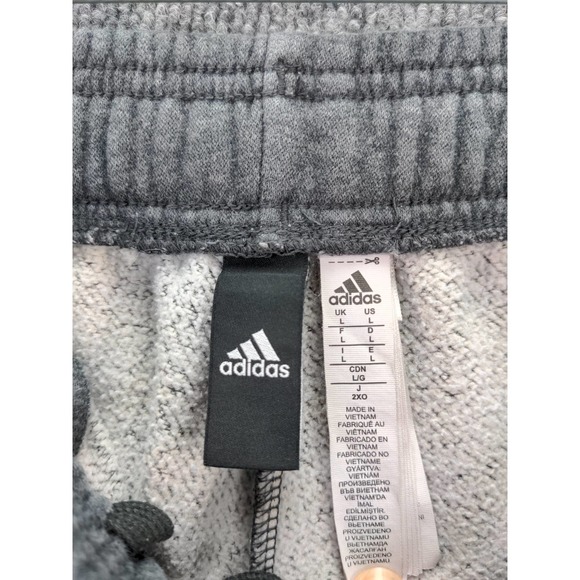 Adidas Athletic Sweatpants Size L Gray Black Stripes 15.5W 27.5 Inseam - Picture 8 of 11